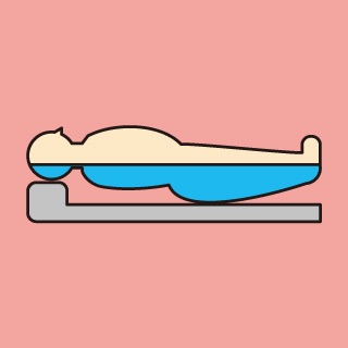 仰向けで寝た時の身体の水分分布